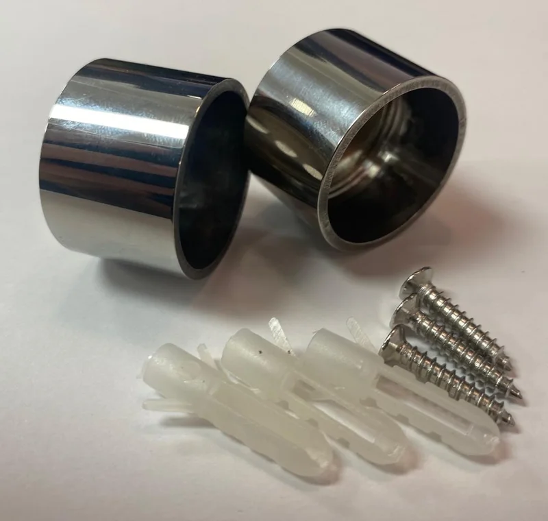 Closet Rod Support Concealed screw Polished Stainless/Pair