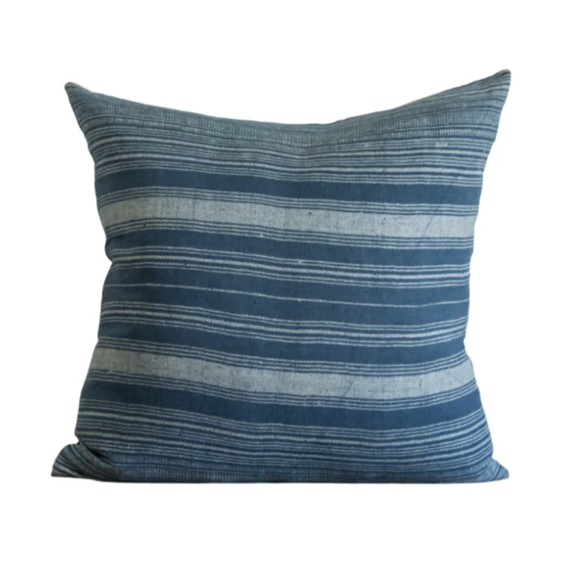 Clyde Stripe on Indigo, 22" x 22"