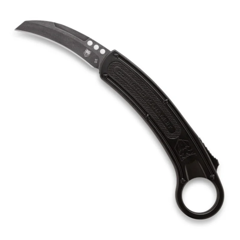 CobraTec Karambit Black w/ D2 Stonewash Blade - Right Hand
