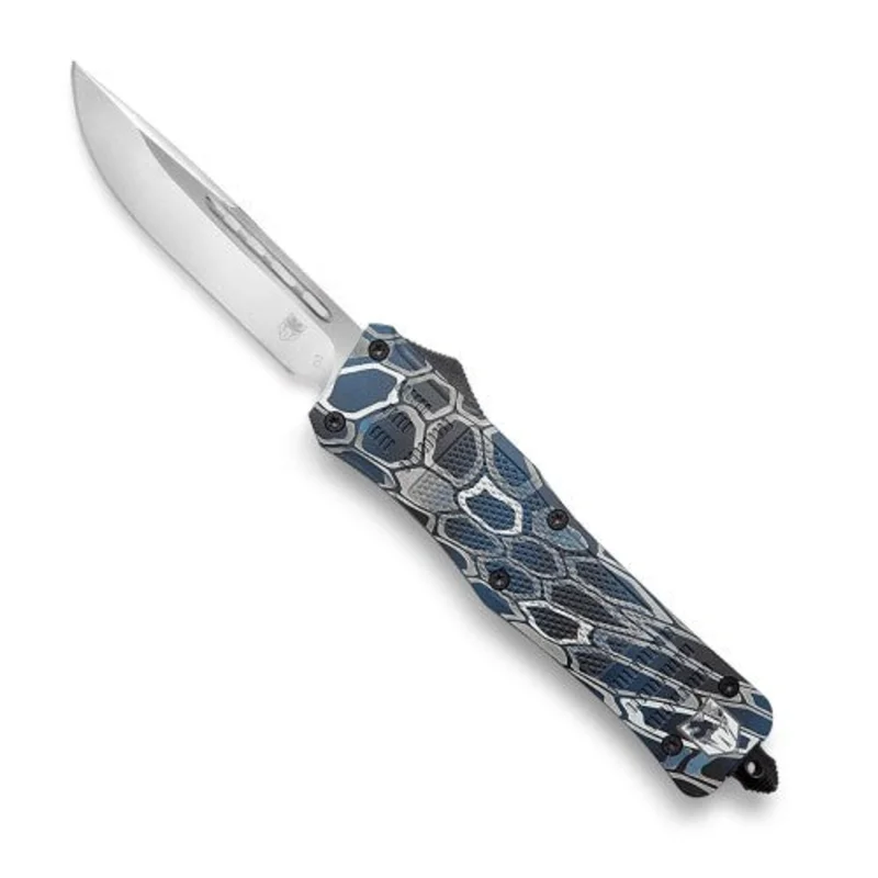 CobraTec Large CTK-1 Cerakote Blue Cobra Skin - Drop Not Serrated