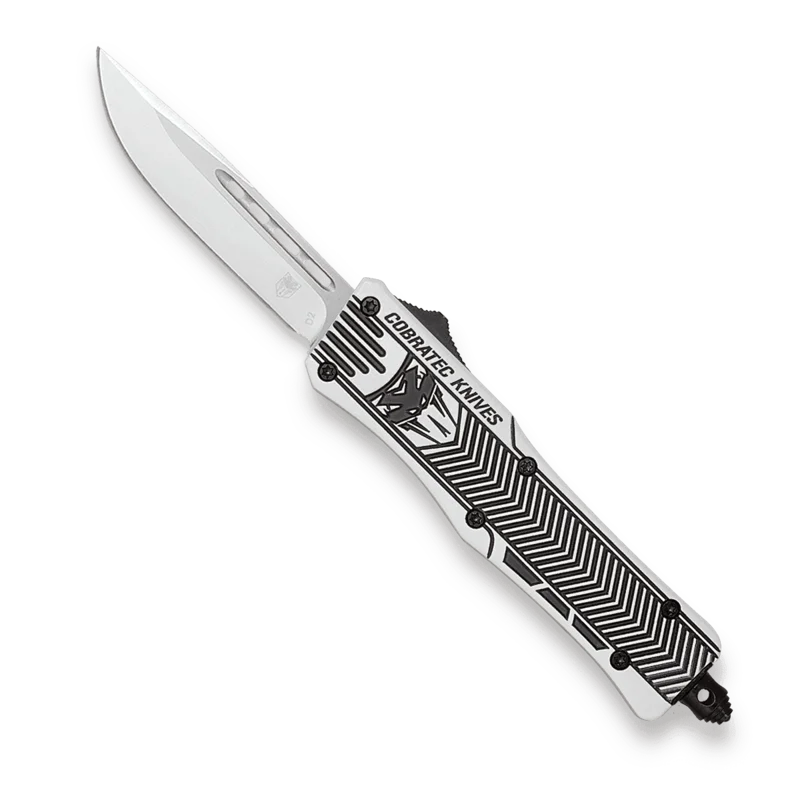 CobraTec Medium CTK-1 Arctic White w/ Graphite Black - Drop Not Serrated