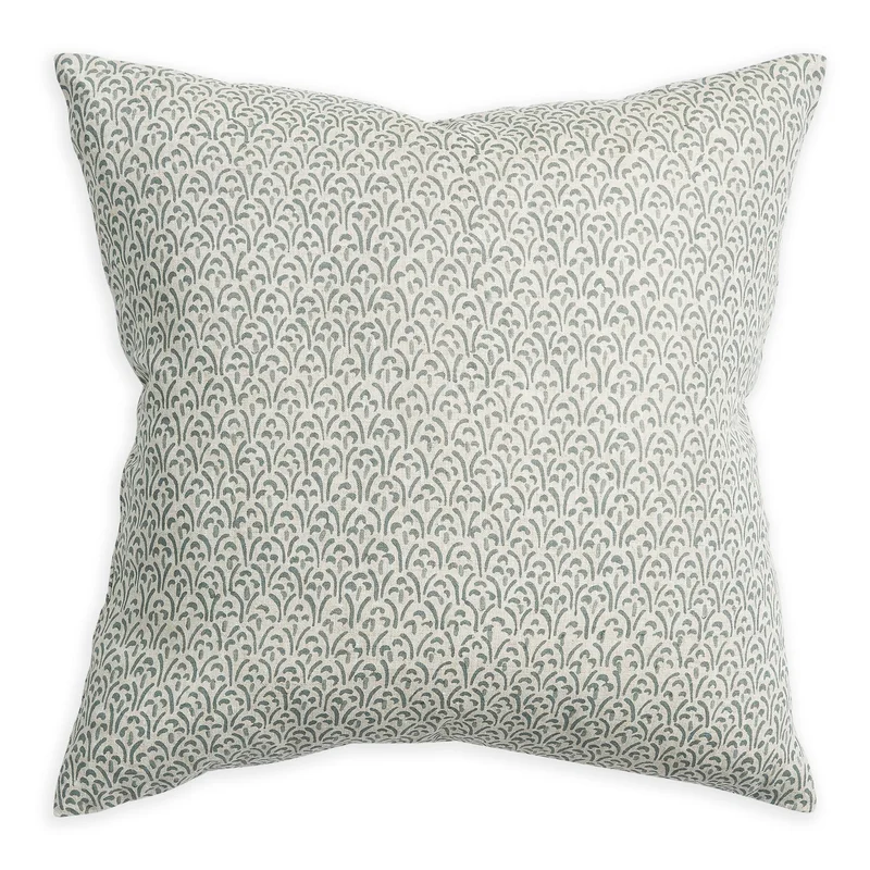 Collioure Celadon Linen Cushion, 22" x 22"