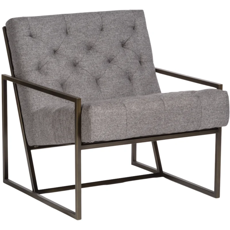 Colton Occasional Chair in Textured Concrete & Aged Bronze