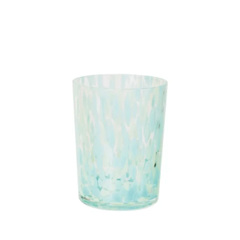 Confetti Drinking Glass, 12 oz, Blue/White