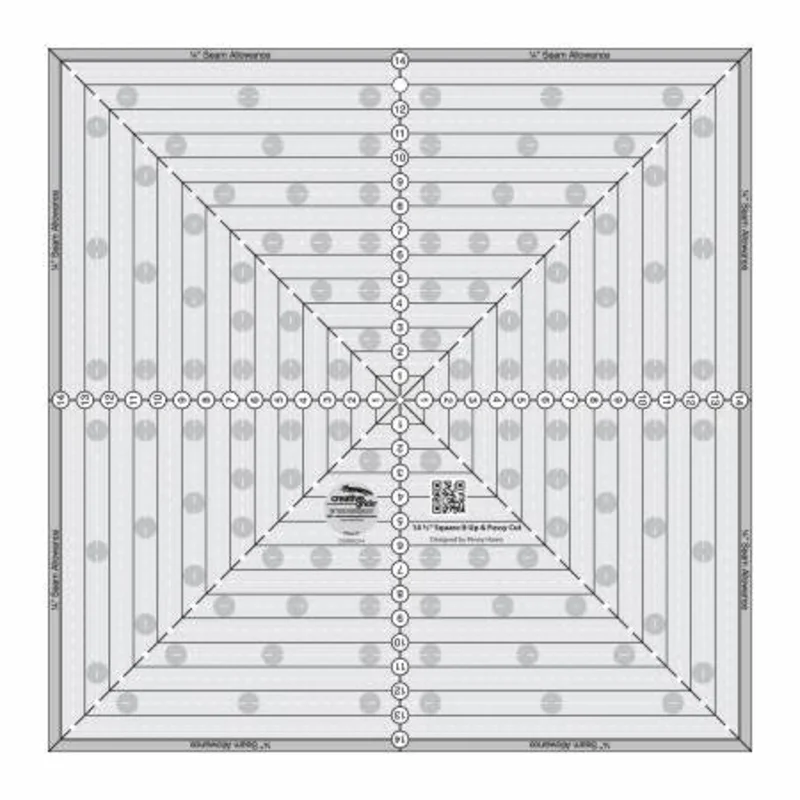 Creative Grids: 14.5" Square It Up or Fussy Cut Square Quilt Ruler