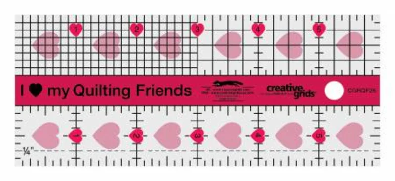 Creative Grids: 2.5x6-I Love My Quilt Friends Mini Quilt Ruler