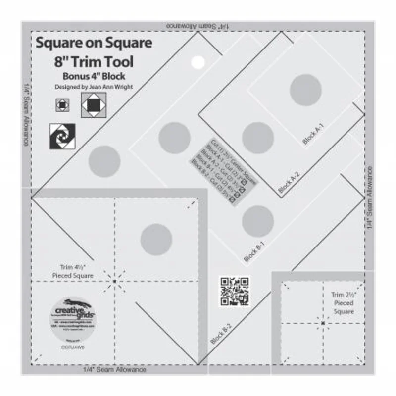 Creative Grids: 4" or 8" Square on Square Trim Tool