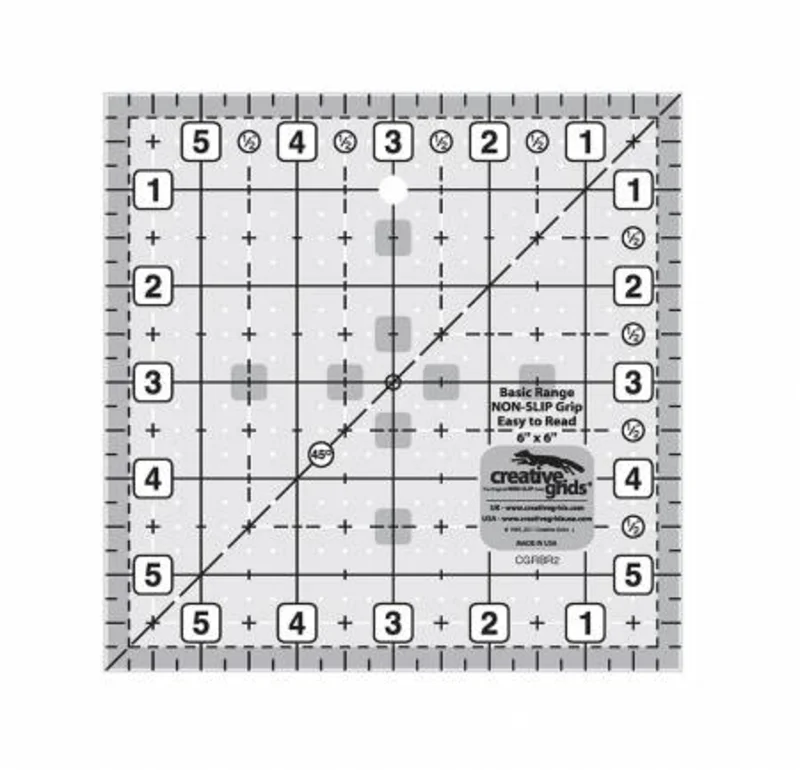 Creative Grids: 6" Square Basic Range Quilt Ruler