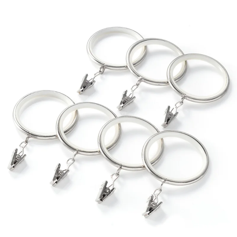 Curtain Clip Ring, Satin Nickel, Set of 7