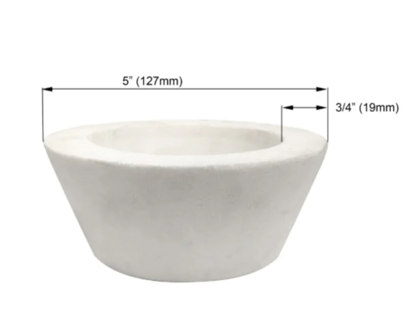 Cuttermasters 5 11A2 Cup, White Aluminum Oxide, 80 Grit with 3/4 Face