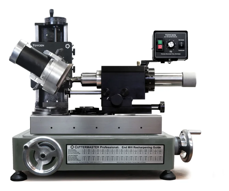Cuttermasters Journeyman Tower with Toycen Radius Air- Bull and Ball Nose Corner Radius End Mill / Tool Grinder, JXTR Sharpen Variable Flute end MIlls