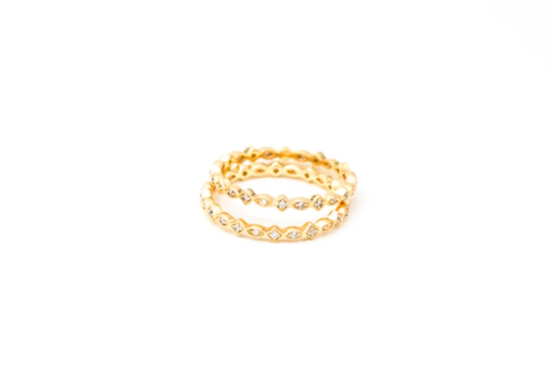 CZ Stacking Rings, Size 7