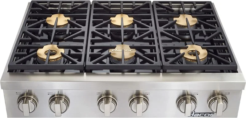 Dacor - 35.875 inch wide Gas Rangetop in Stainless - HRTP366S/NG Stainless