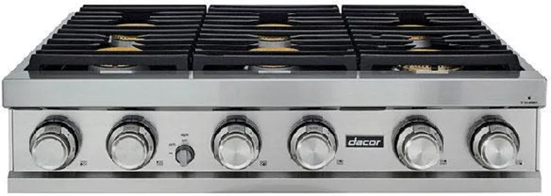 Dacor - 36 inch wide Gas Cooktop in Black Stainless - DTT36M876PM Black Stainless