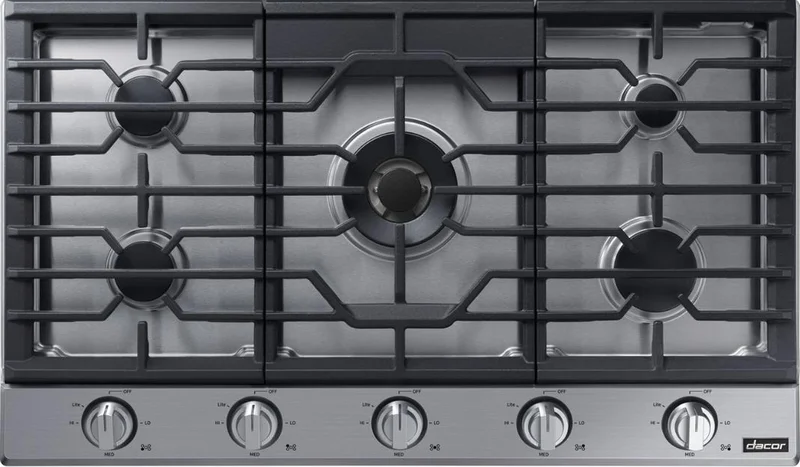 Dacor - 36 inch wide Gas Cooktop in Stainless - DTG36P875NS Stainless