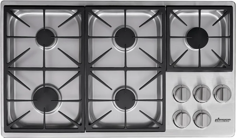 Dacor - 36 inch wide Gas Cooktop in Stainless - HDCT365GS Stainless