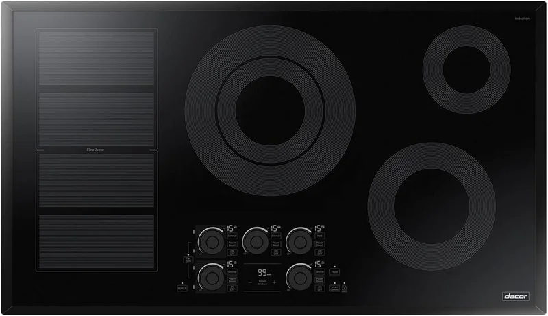 Dacor - 36 inch wide Induction Cooktop in Black - DTI36P876BB Black