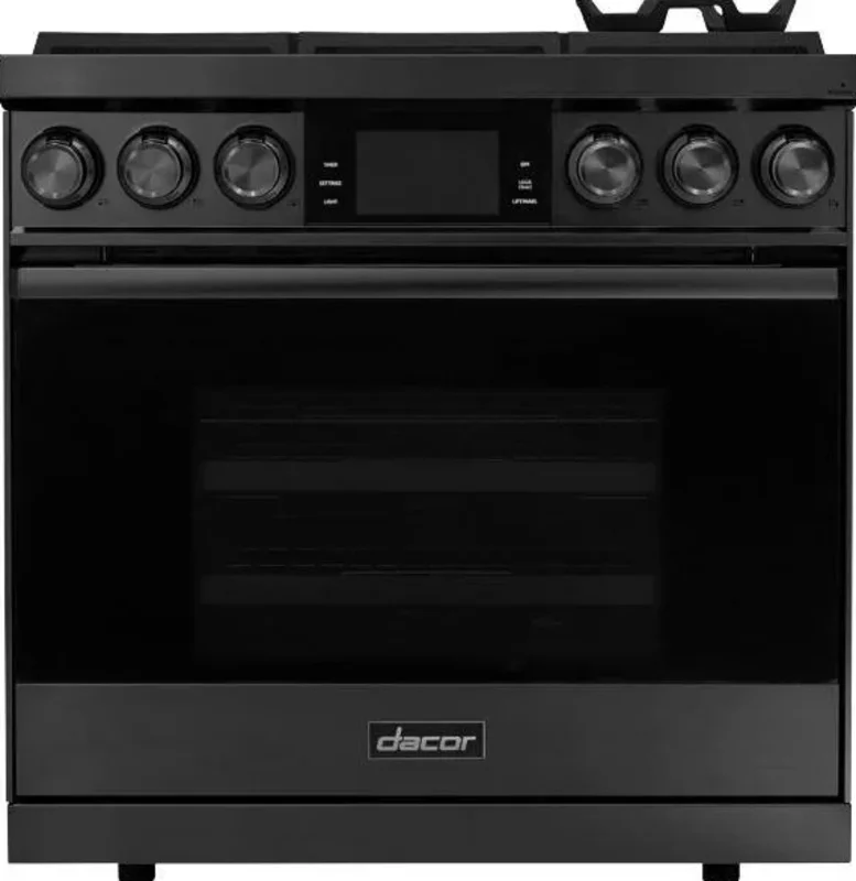 Dacor - 4.8 cu. ft  Dual Fuel Range in Graphite Stainless - DOP36C86DLM Graphite