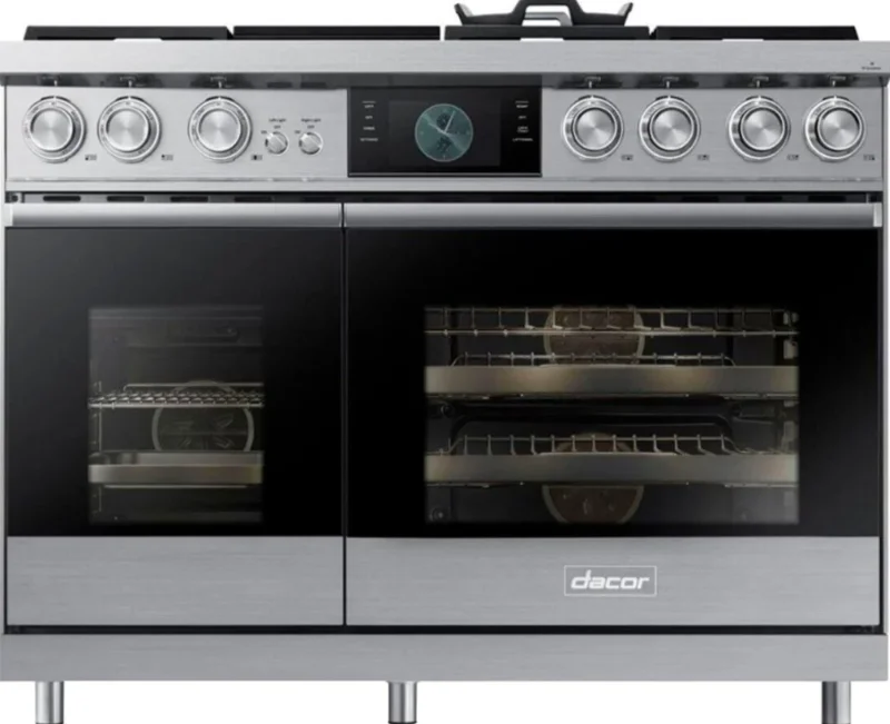 Dacor - 4.8 cu. ft  Dual Fuel Range in Silver - DOP48C96DLS Silver