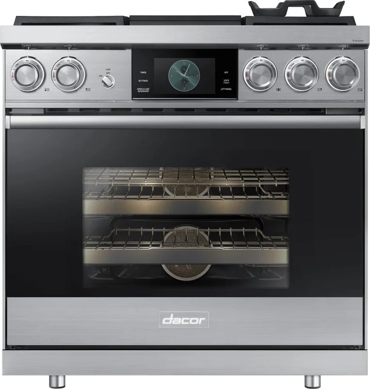Dacor - 4.8 cu. ft  Dual Fuel Range in Stainless - DOP36M94DLS Stainless