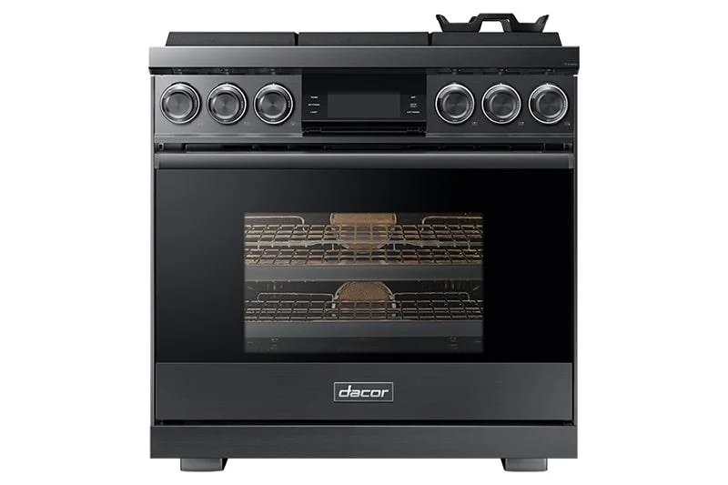 Dacor - 5.4 cu. ft Gas Range in Black Stainless - DOP36M96GLM Black Stainless