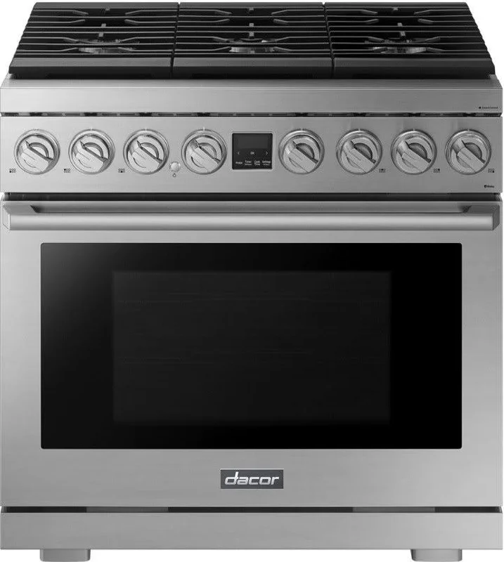Dacor - 6.3 cu. ft  Dual Fuel Range in Stainless - DOP36P86DLS Stainless