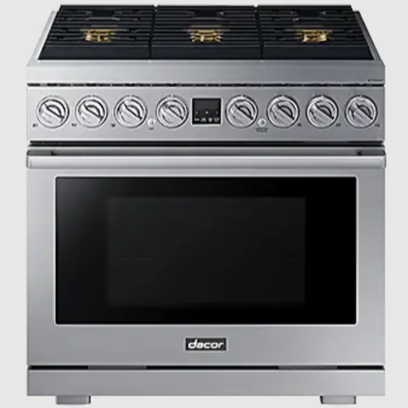 Dacor - 6.3 cu. ft  Dual Fuel Range in Stainless - DOP36T86DLS Stainless