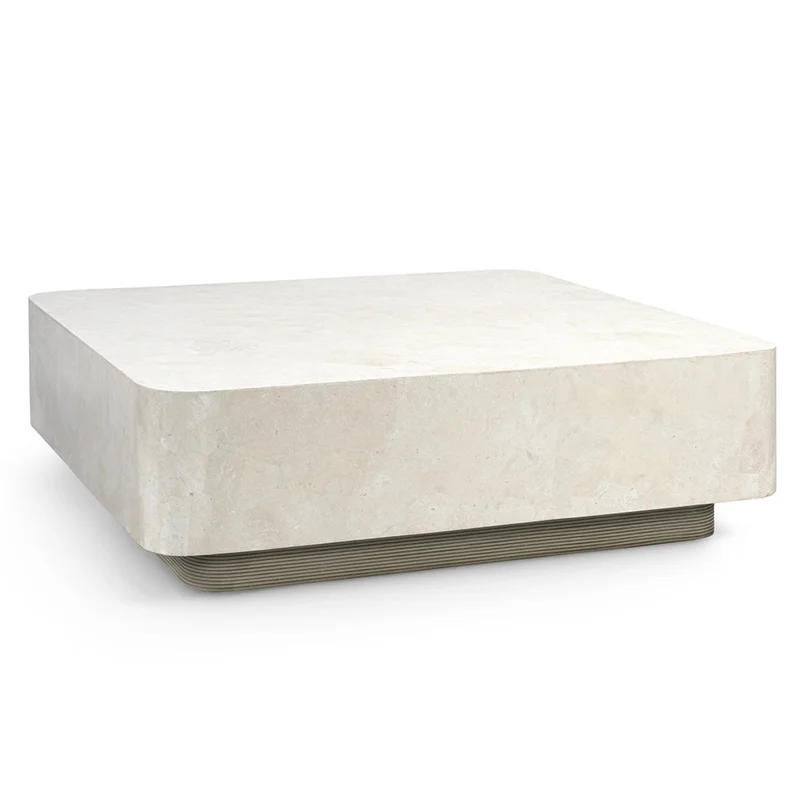 Dakota Square Coffee Table, White, 48"Dia x 15"H
