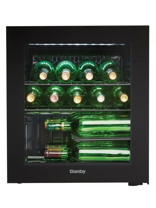 Danby - 17.5 Inch 16 Bottles cu. ft Wine Fridge Refrigerator in Black - DWC018A1BDB Black