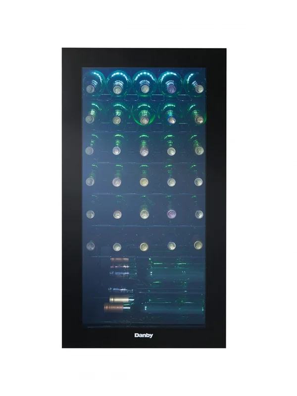 Danby - 17.5 Inch 36 Bottles cu. ft Wine Fridge Refrigerator in Black - DWC036A2BDB-6 Black