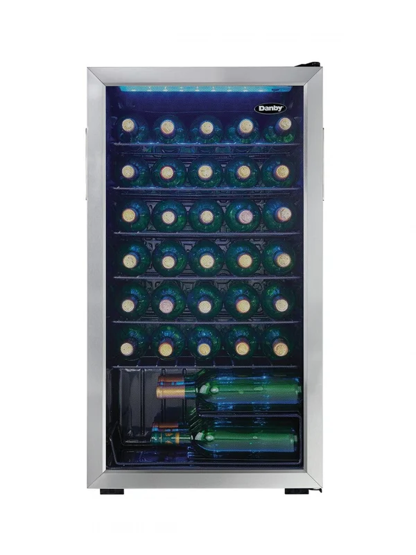 Danby - 17.5 Inch 36 Bottles cu. ft Wine Fridge Refrigerator in Stainless - DWC036A1BSSDB-6 Stainless