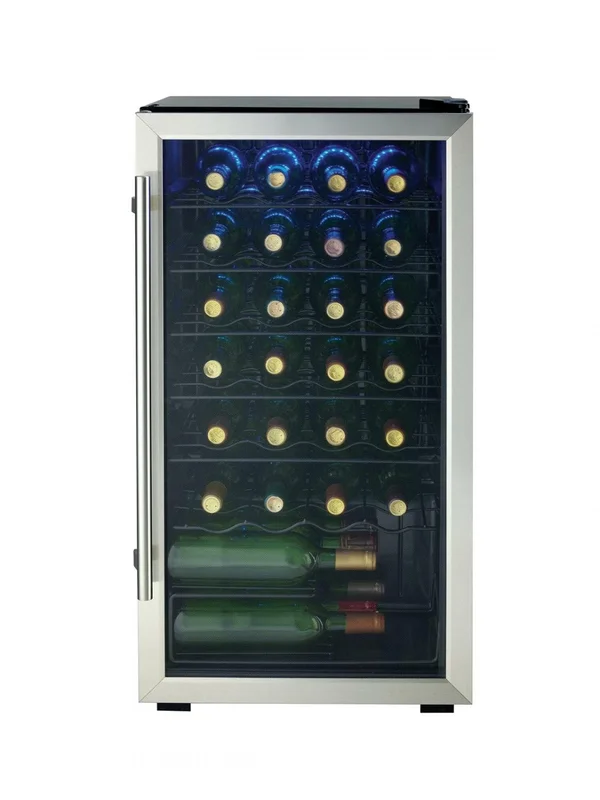 Danby - 17.52 Inch 30 Bottles cu. ft Wine Fridge Refrigerator in Stainless - DWC310BLSDD Stainless