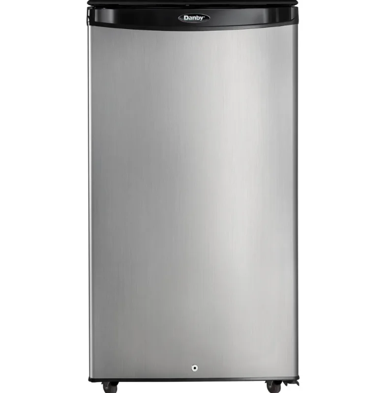 Danby - 17.72 Inch 3.3 cu. ft Mini Fridge Refrigerator in Stainless - DAR033A1BSLDBO Stainless