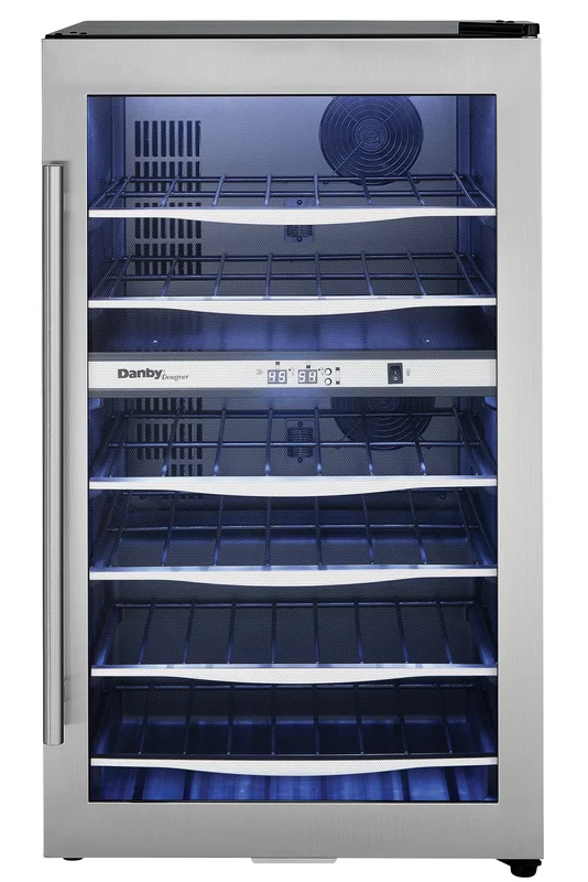 Danby - 19.4 Inch 38 Bottles cu. ft Wine Fridge Refrigerator in Stainless - DWC040A3BSSDD Stainless