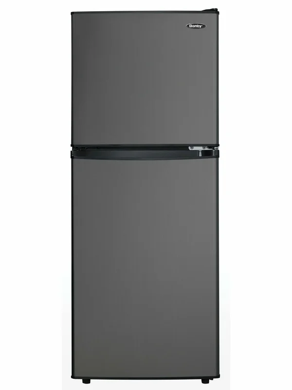 Danby - 19 Inch 4.7 cu. ft Top Mount Refrigerator in Black Stainless - DCR047A1BBSL Black Stainless