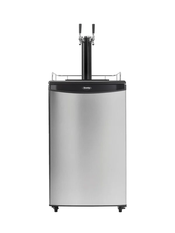 Danby - 20.59 Inch 5.4 cu. ft Dual-Tap Keg Cooler Refrigerator in Stainless - DKC054A1BSL2DB Stainless