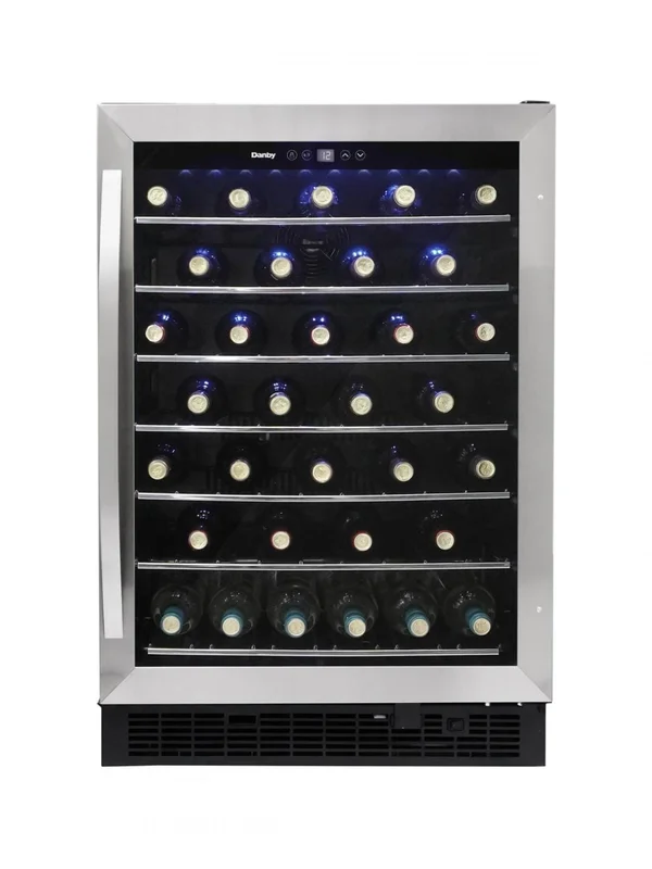 Danby - 23.8 Inch 60 Bottles cu. ft Wine Fridge Refrigerator in Stainless - DWC057A1BSS Stainless