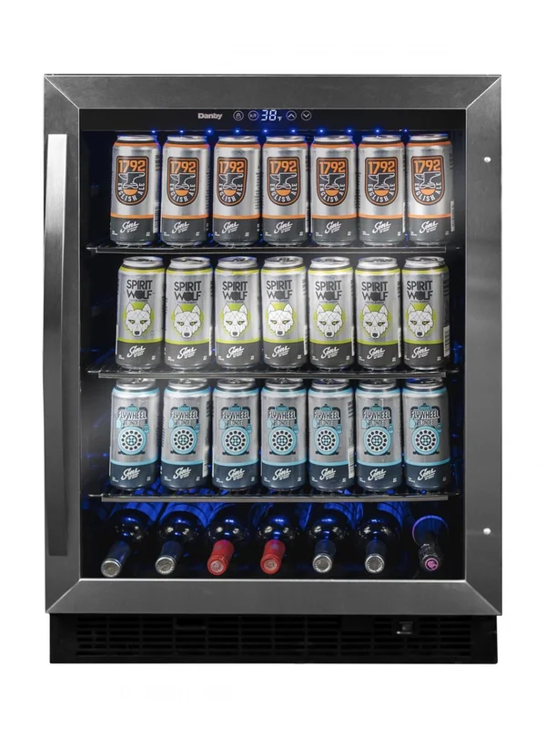 Danby - 23.81 Inch 5.7 cu. ft Beverage Centre Refrigerator in Stainless - DBC057A1BSS Stainless