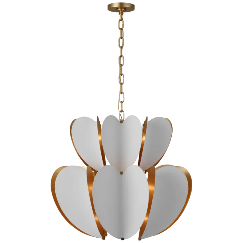 Danes Two Tier Chandelier, White and Gild