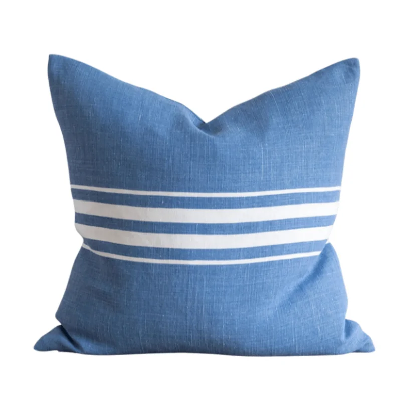 Dark Frenchie Stripe - French Blue, 22" x 22"
