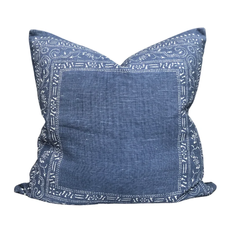 Dark Georgia Pillow - Denim Blue, 22" x 22"