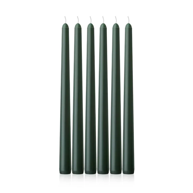 Dark Green Candle Tapers, 10"