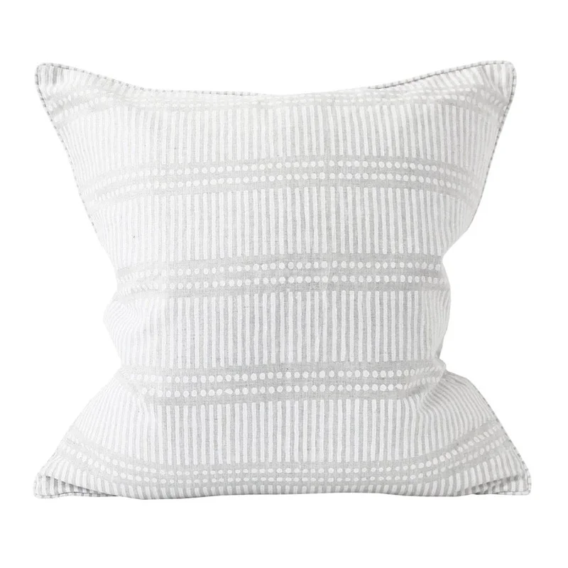 Dash Dot Chalk Linen Cushion, 22" x 22"