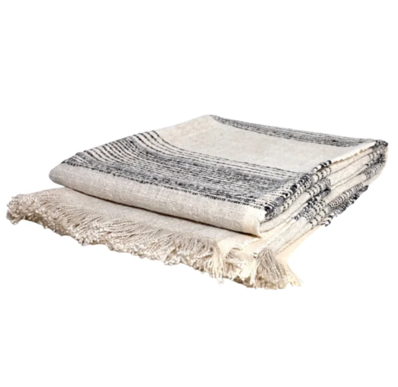 Davis XL Throw, Natural & Grey