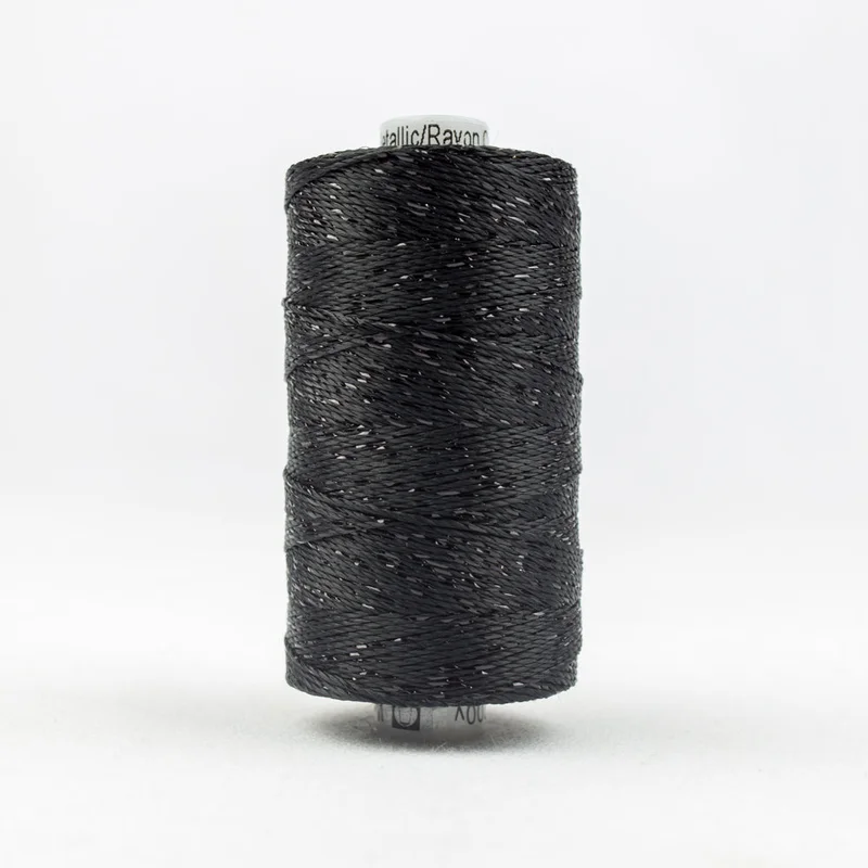 DAZZLE: 8wt Rayon Metallic 200yds-Black 9000