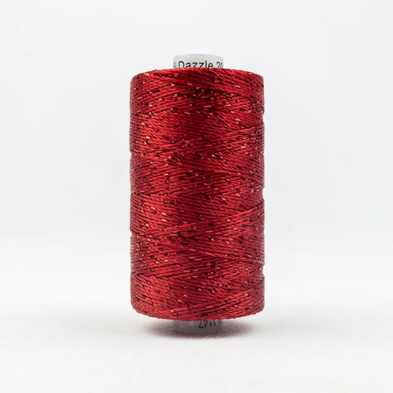 DAZZLE: 8wt Rayon Metallic 200yds-Christmas Red 1147