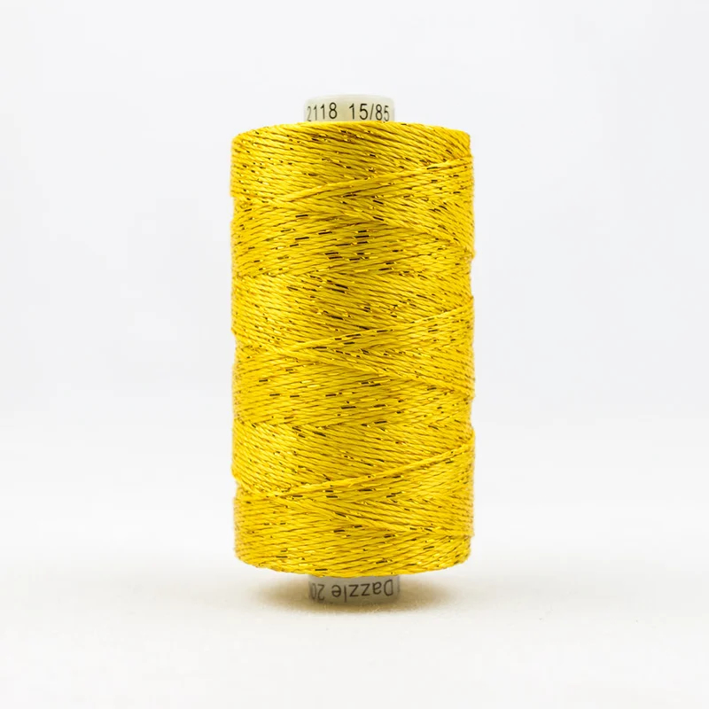 DAZZLE: 8wt Rayon Metallic 200yds-Sunny Yellow 2118