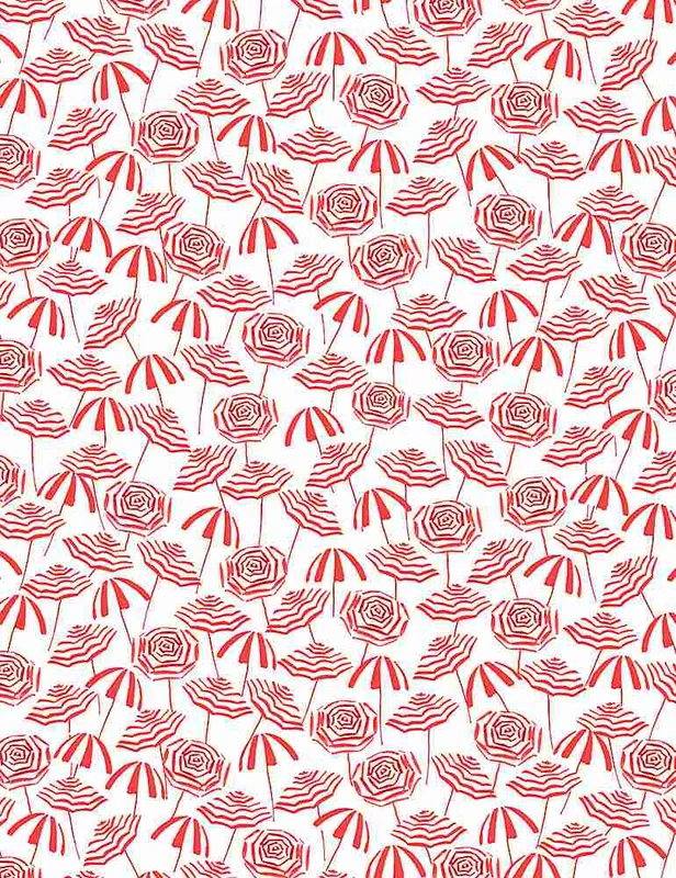 Dear Stella: Sun Umbrellas in White (1/4 Yard)