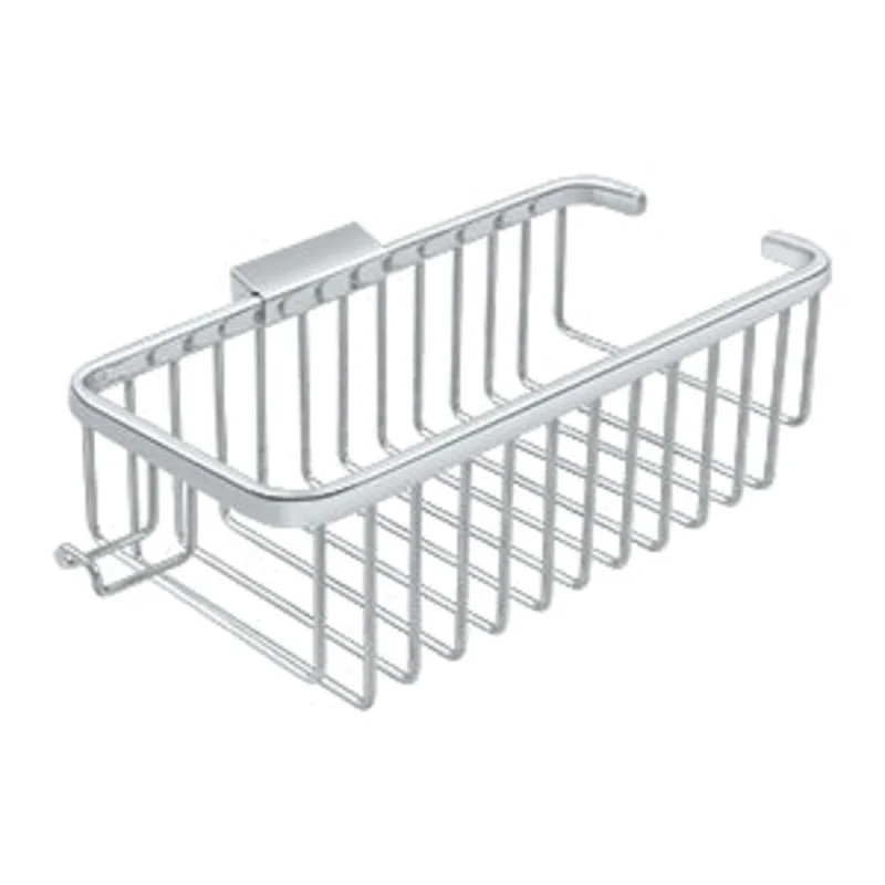 Deltana - Bathroom Baskets - 10-3/8" Deep Rectangular Wire Basket w/ Hook