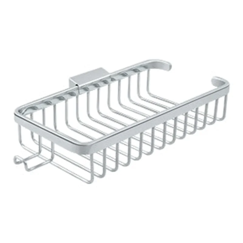 Deltana - Bathroom Baskets - 10-3/8" Shallow Rectangular Wire Basket w/ Hook